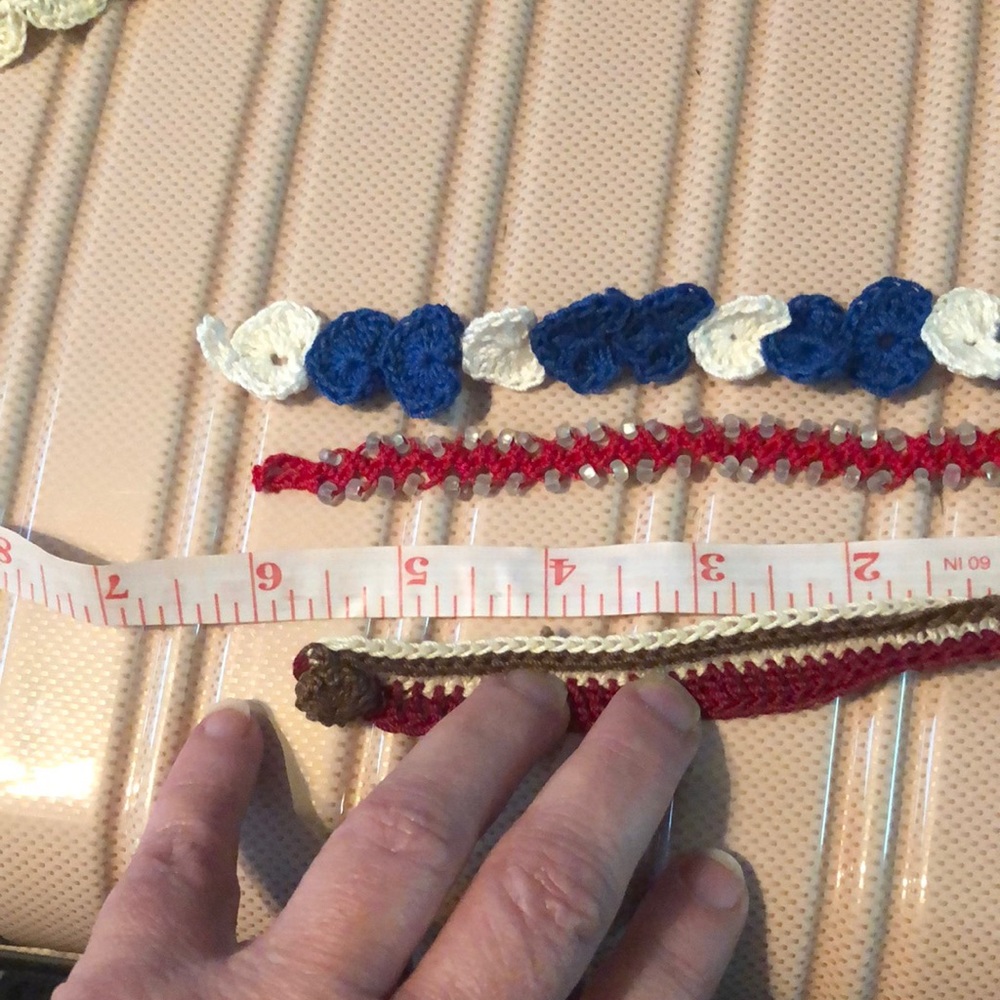 🏵3 Handmade crocheted bracelets all with button closures